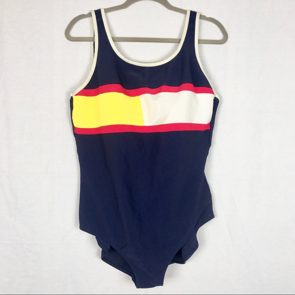 Vintage Venezia Colorblocked Plus Swimsuit 90s 24W